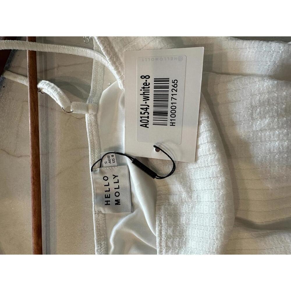 NWT Hello Molly Ways I Loved You Knit Midi Dress White Ribbed Women’s size 4 - Picture 8 of 15